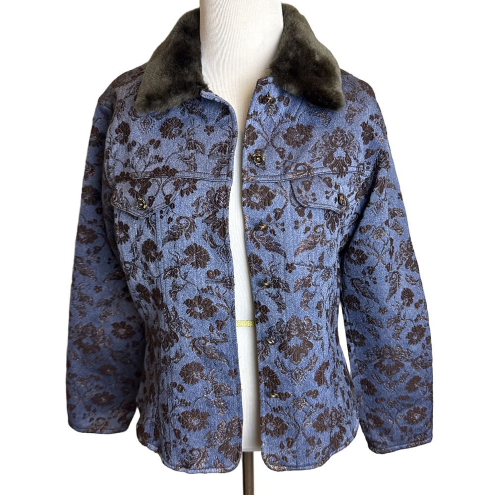 Vintage Baxis & Baxis Los Angeles Faux Fur Collar Jacket M